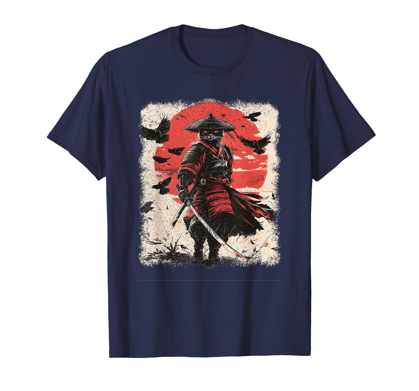 Samurai Cat, Vintage Japanese Warrior Art | Anime & Samurai T-Shirt