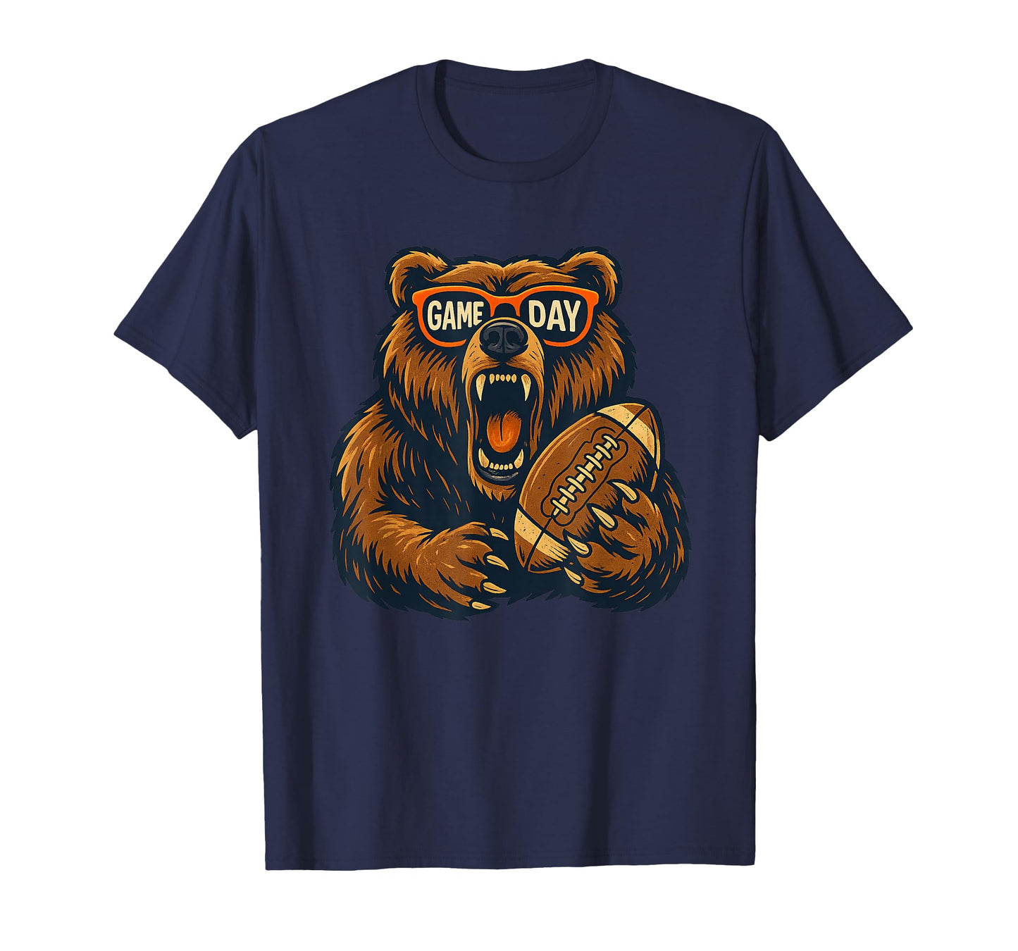 Funny Football Bear Game Day Vintage Shirt Fans T-Shirt