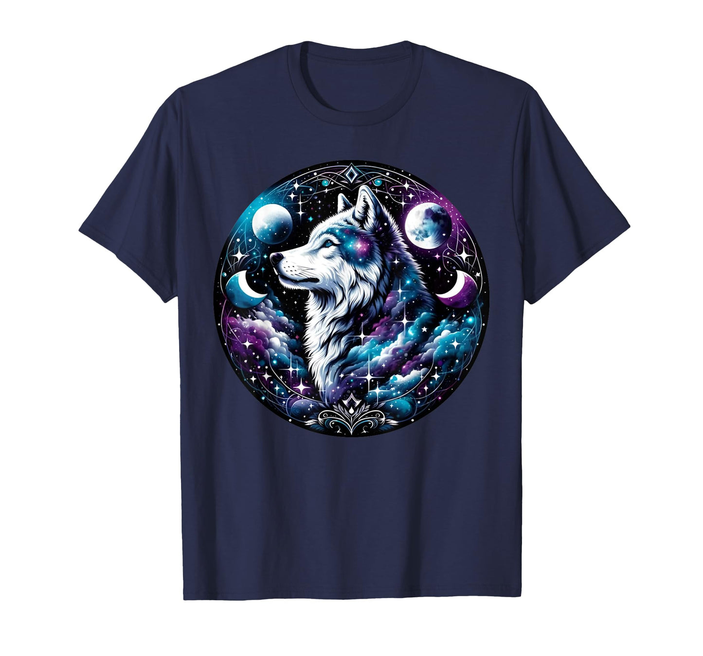 Wolf Celestial Dream Night Howling Moon Funny Wolves Lover T-Shirt