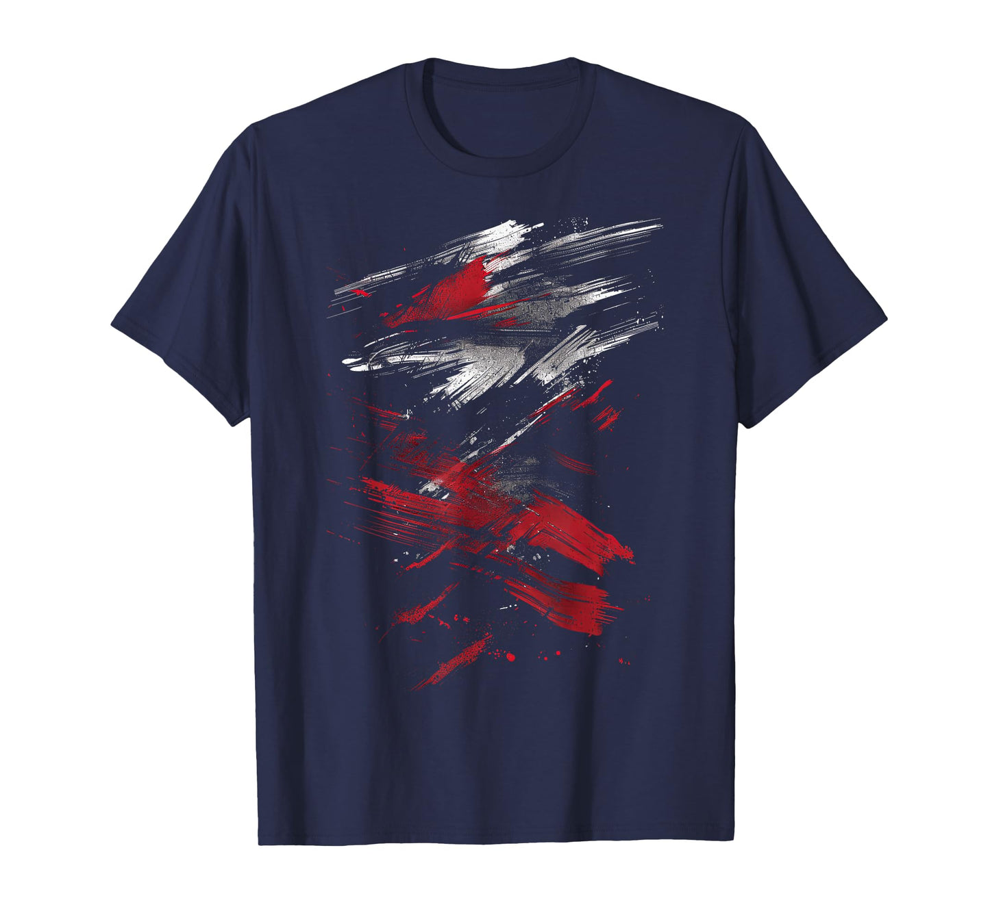 Red and Black Dynamic Splatter Graphic T-Shirt
