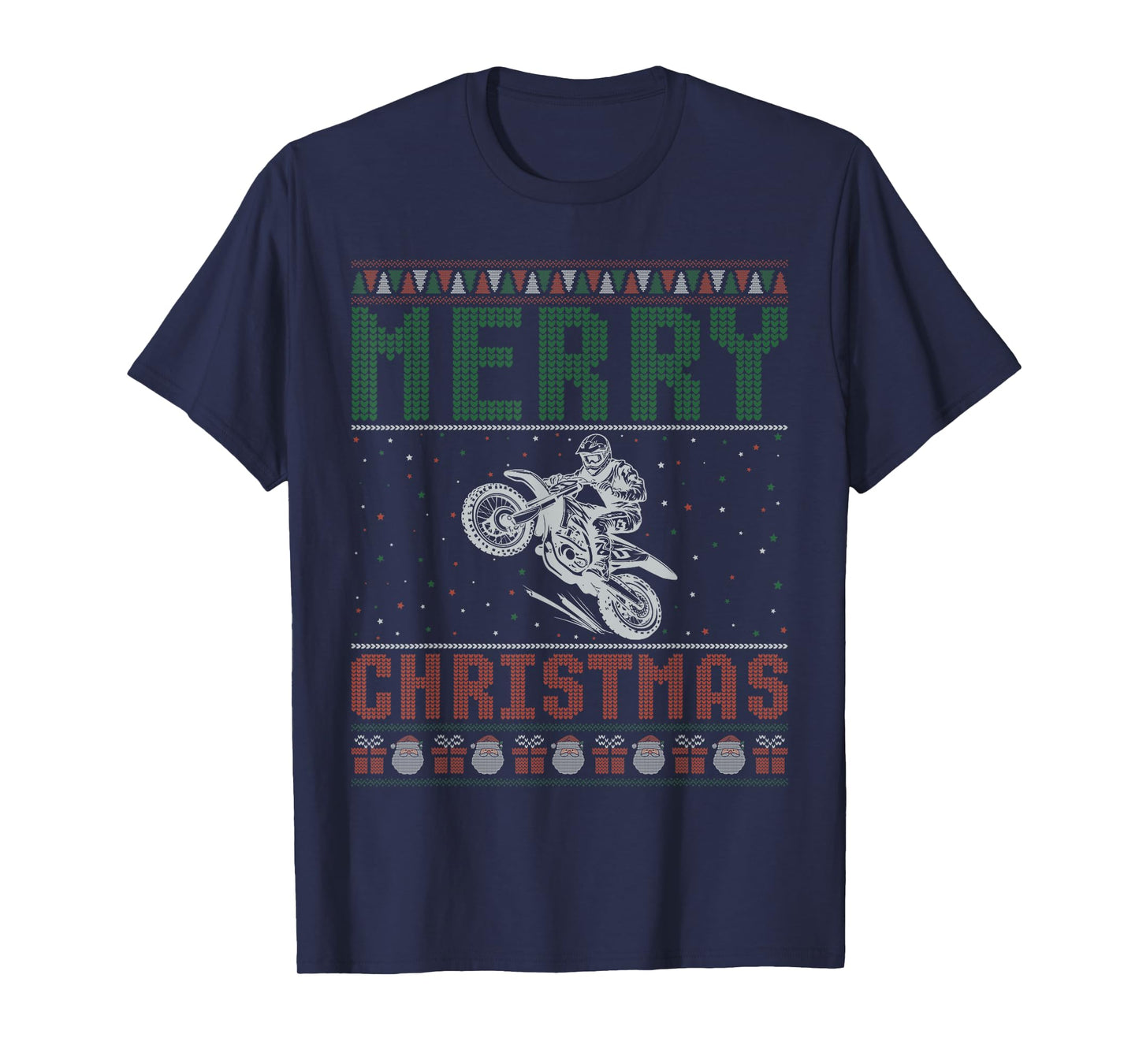 Dirt Bike Design Ugly Christmas Sweater Family Matching T-Shirt