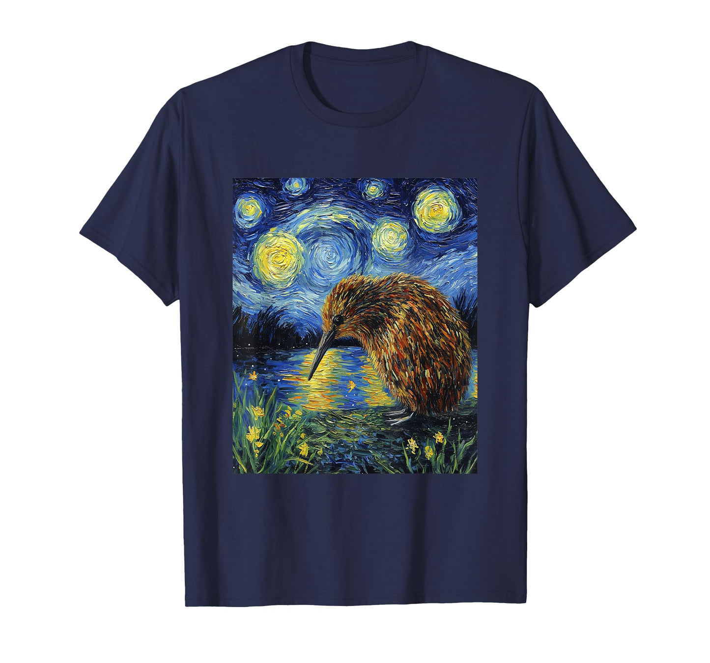 Funny Kiwi Bird - Van Gogh Style - Starry Night Graphic T-Shirt