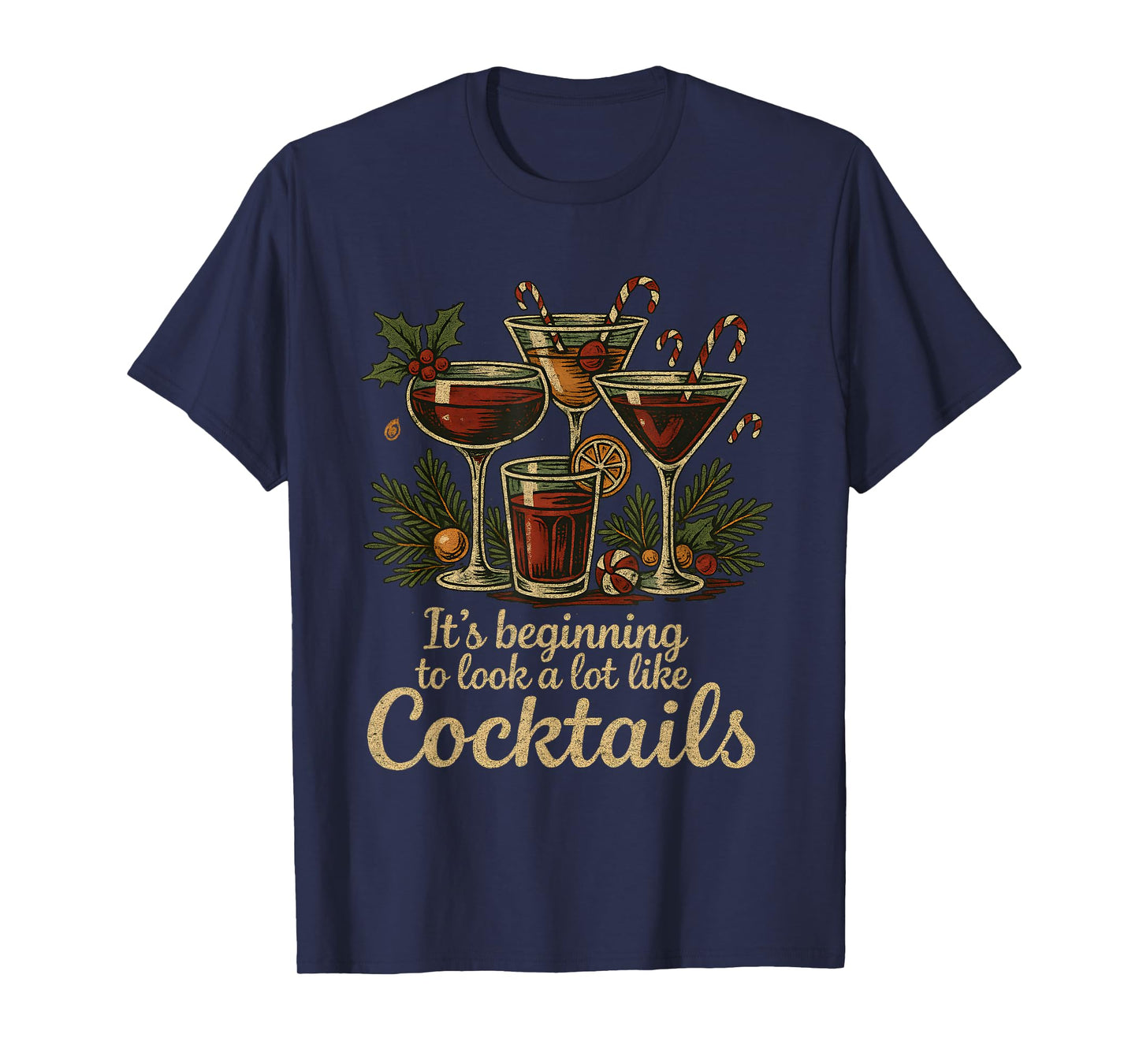 Funny Christmas Cocktails Holiday Party Drink T-Shirt