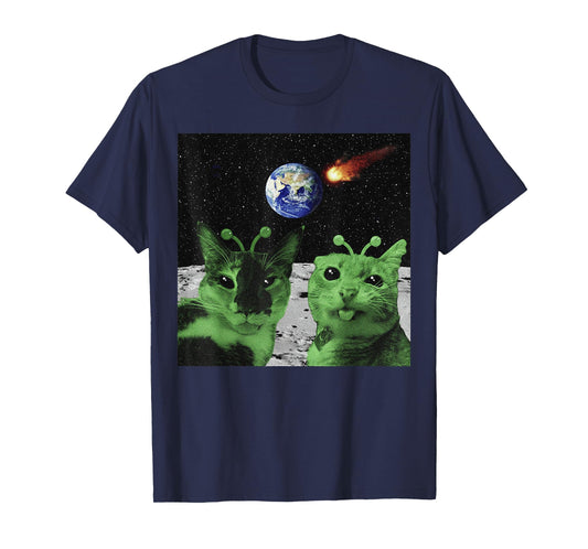 Cat UFO Y2K Cats Alien Selfie Funny Cat Gifts for Men Women T-Shirt