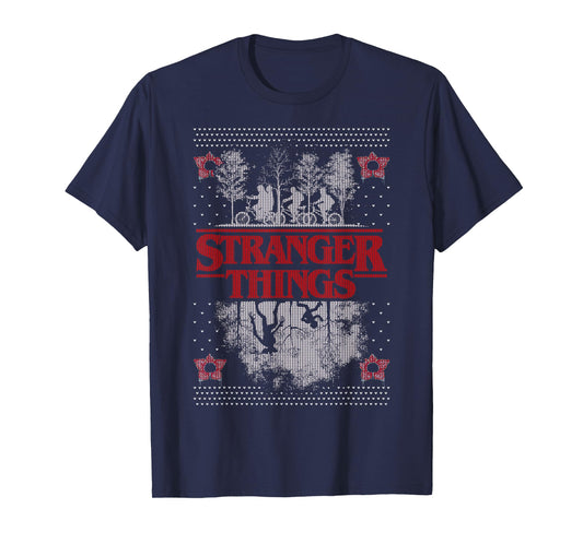 Netflix Stranger Things Ugly Christmas Sweater Style T-Shirt