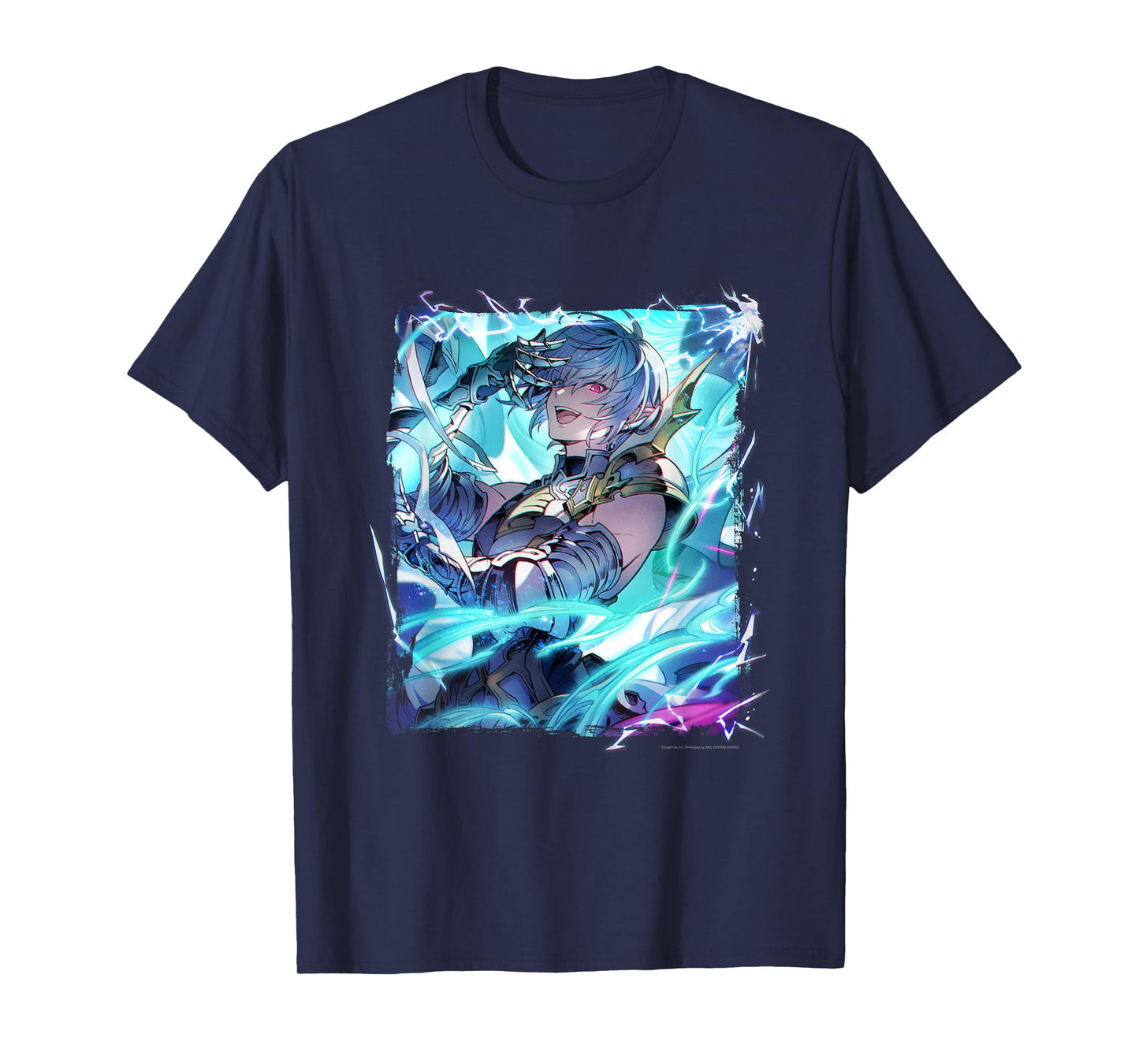 Cygames, Inc. Granblue Fantasy Versus: Rising T-Shirt - Black, Small, Unisex-Adults, Anime, Modern Anime Cartoon T-Shirt, Crew Collar, Short Sleeve