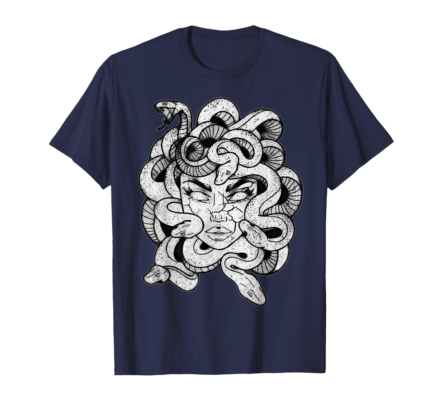 Medusa Black & White Stone Statue - Greek Mythology Medusa T-Shirt