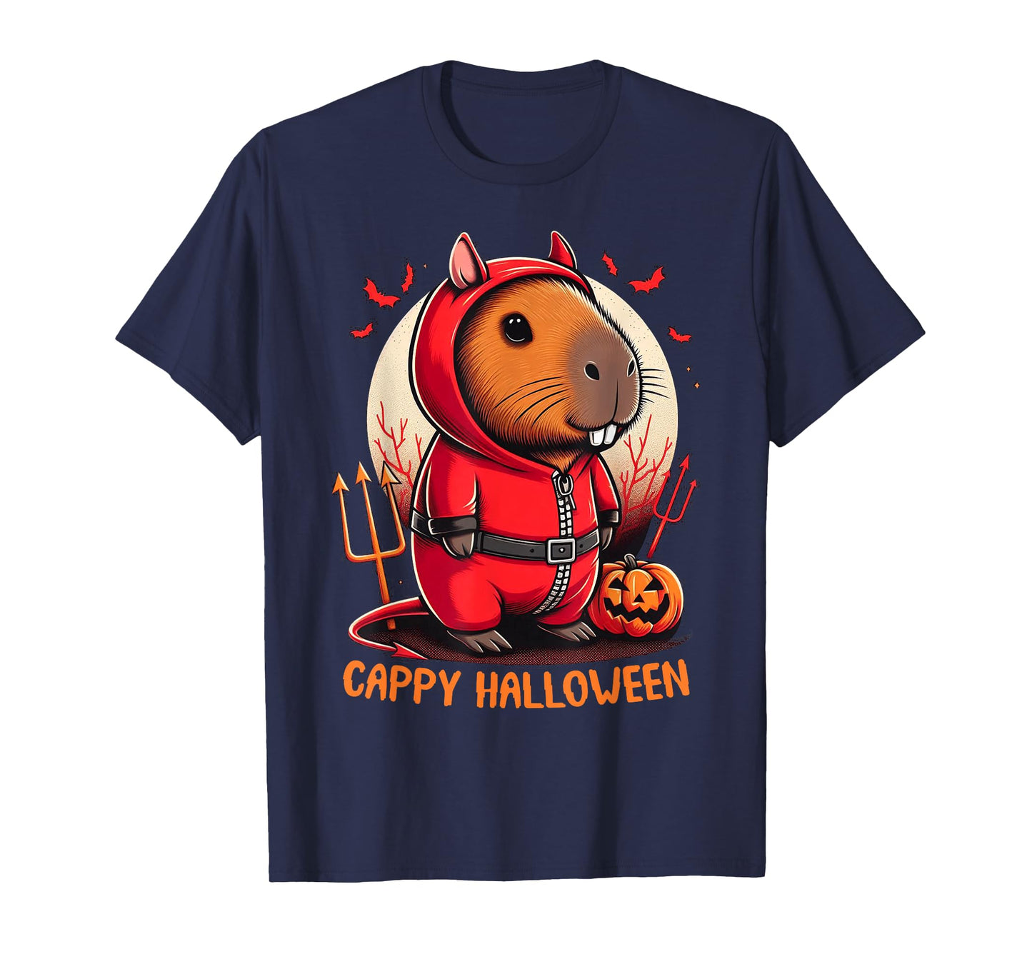 Cappy Halloween Cute Capybara Baby Devil Costume Lucifer T-Shirt