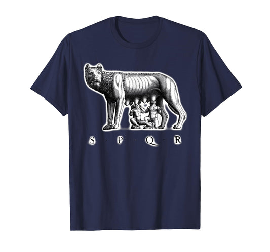 SPQR Roman Rome wolf Romulus Remus T-Shirt