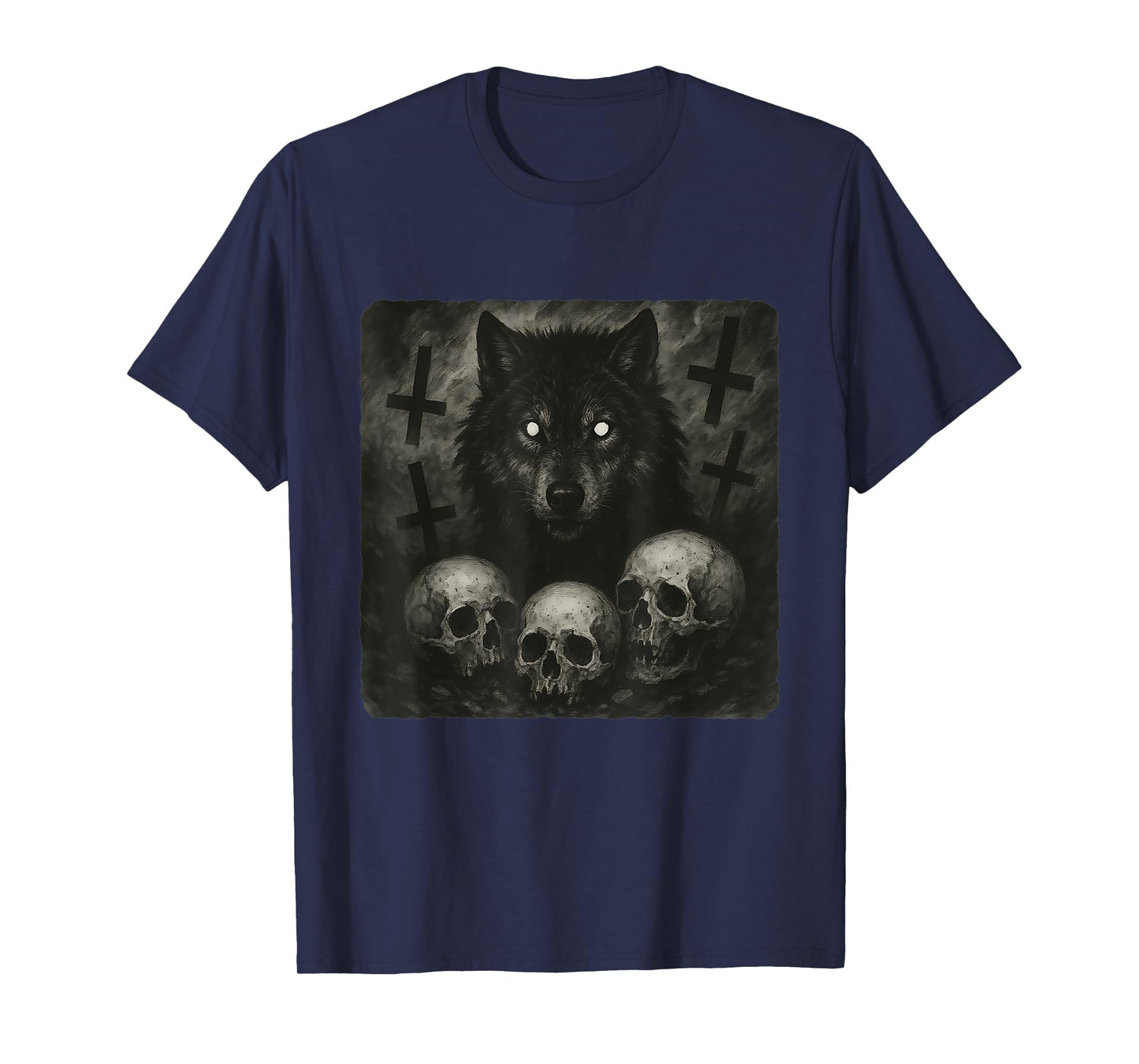 Wolf Wants A Satanic Halloween With Gothic Horror T-Shirt