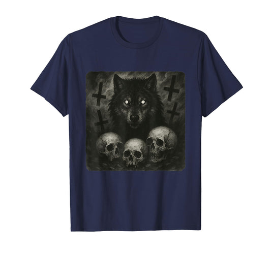 Wolf Wants A Satanic Halloween With Gothic Horror T-Shirt
