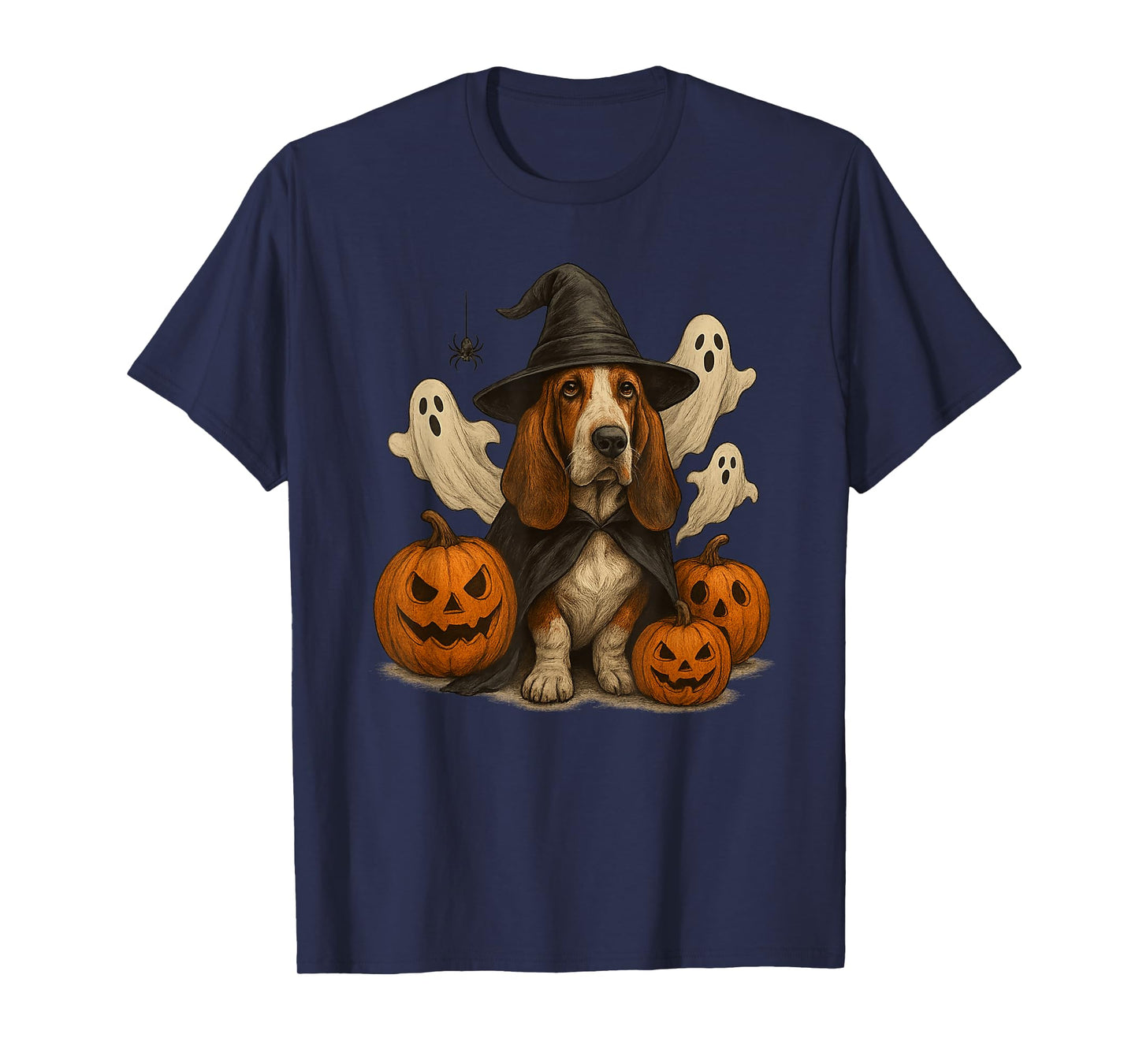 Halloween Basset Hound, Witch's hat, Cute, Funny T-Shirt