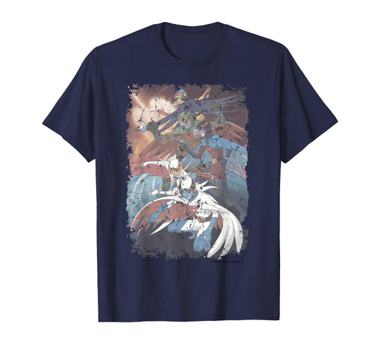 Manga Gatchaman Poster Planet Distressed T-Shirt