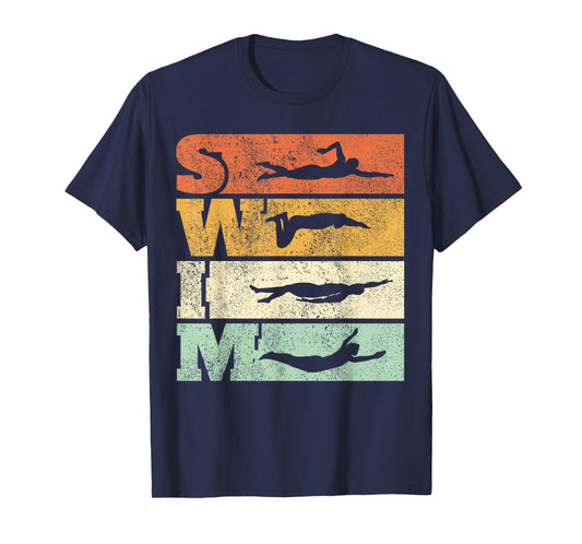 Swimming SWIM Strokes Vintage Swimmer T-Shirt