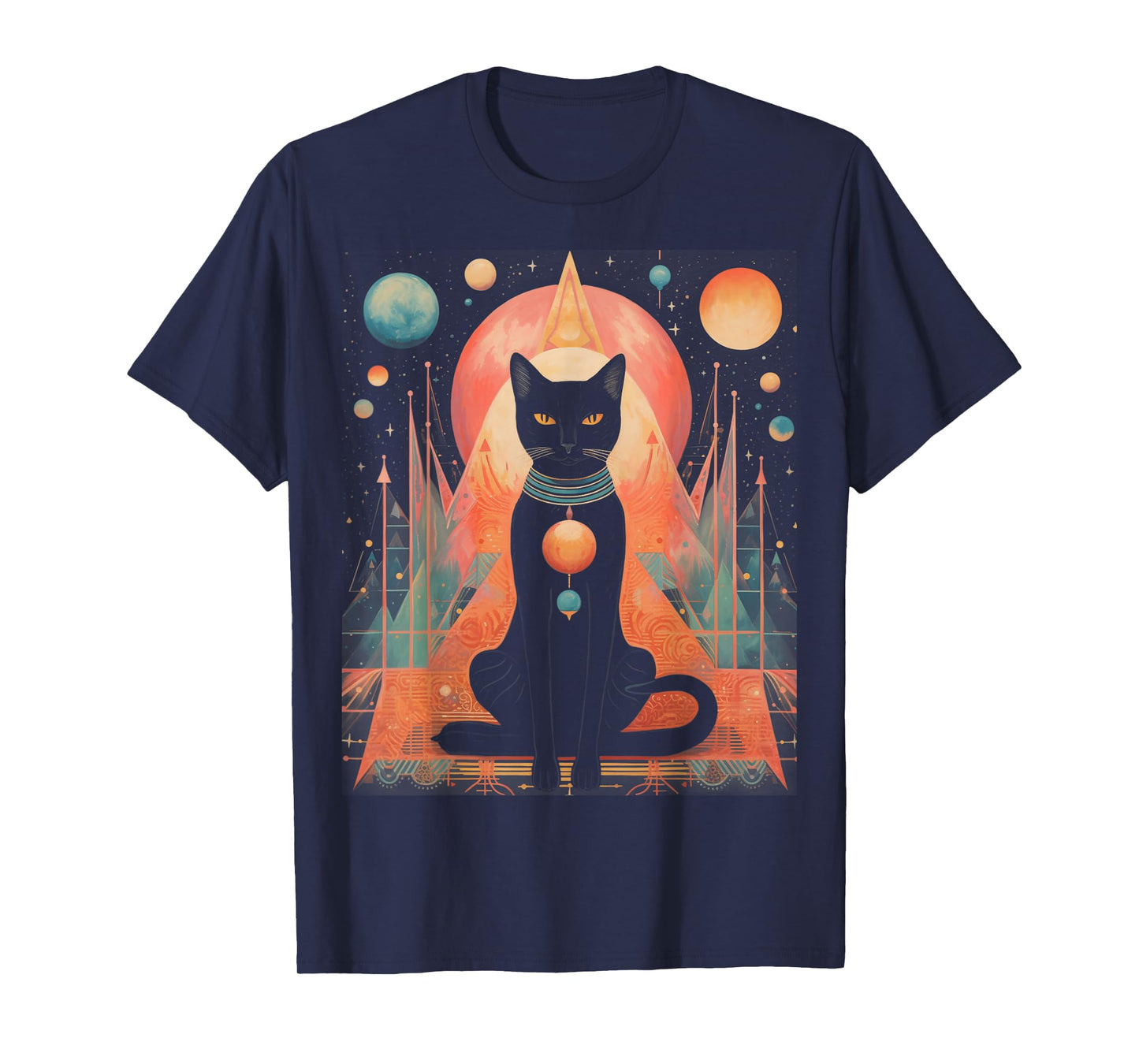 Cat, Egyptian Cat Goddess Bastet Anime Graphic Fashion Men Women T-Shirt