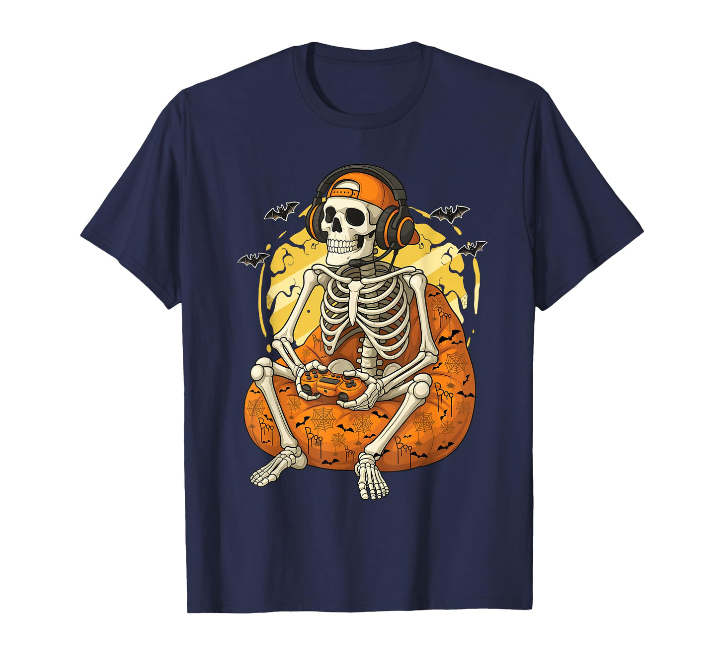 Skeleton Gamer Funny Video Gaming Halloween Boys Men Kids T-Shirt
