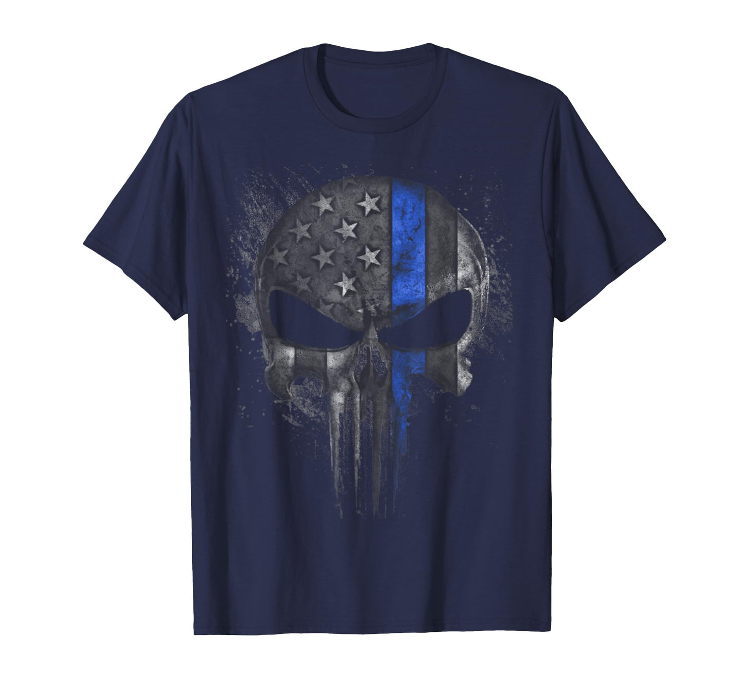 Thin Blue Line Skull T-Shirt