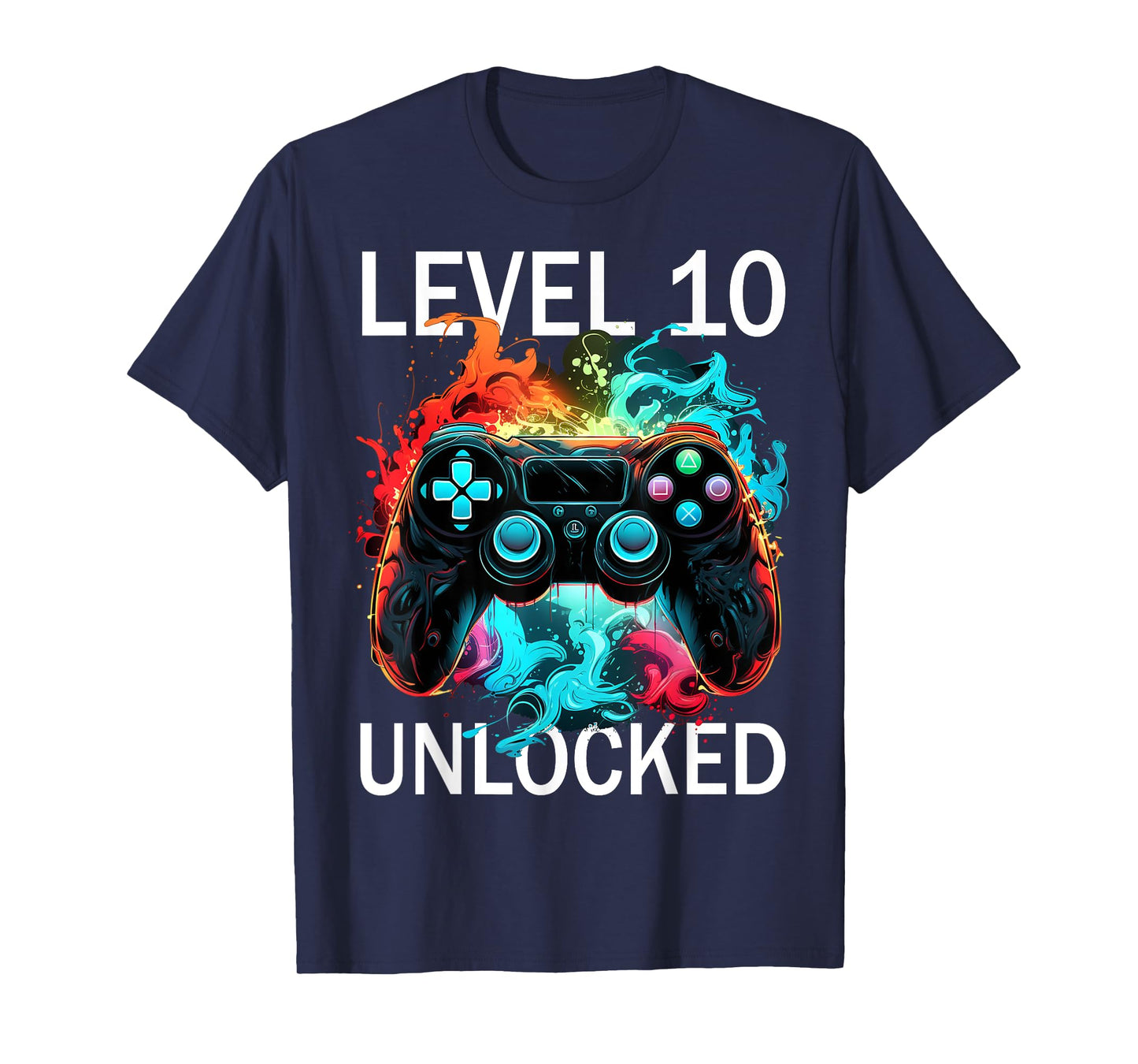 Kids Level 10 Unlocked Video Gamer Retro 10th Birthday Game T-Shirt