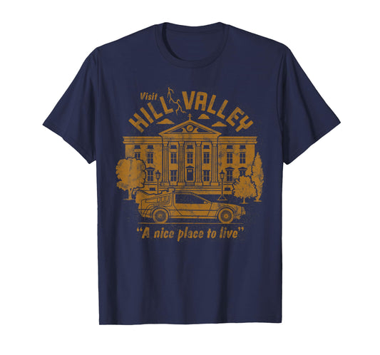 Back to The Future Visit Hill Valley A Nice Place to Live T-Shirt Small