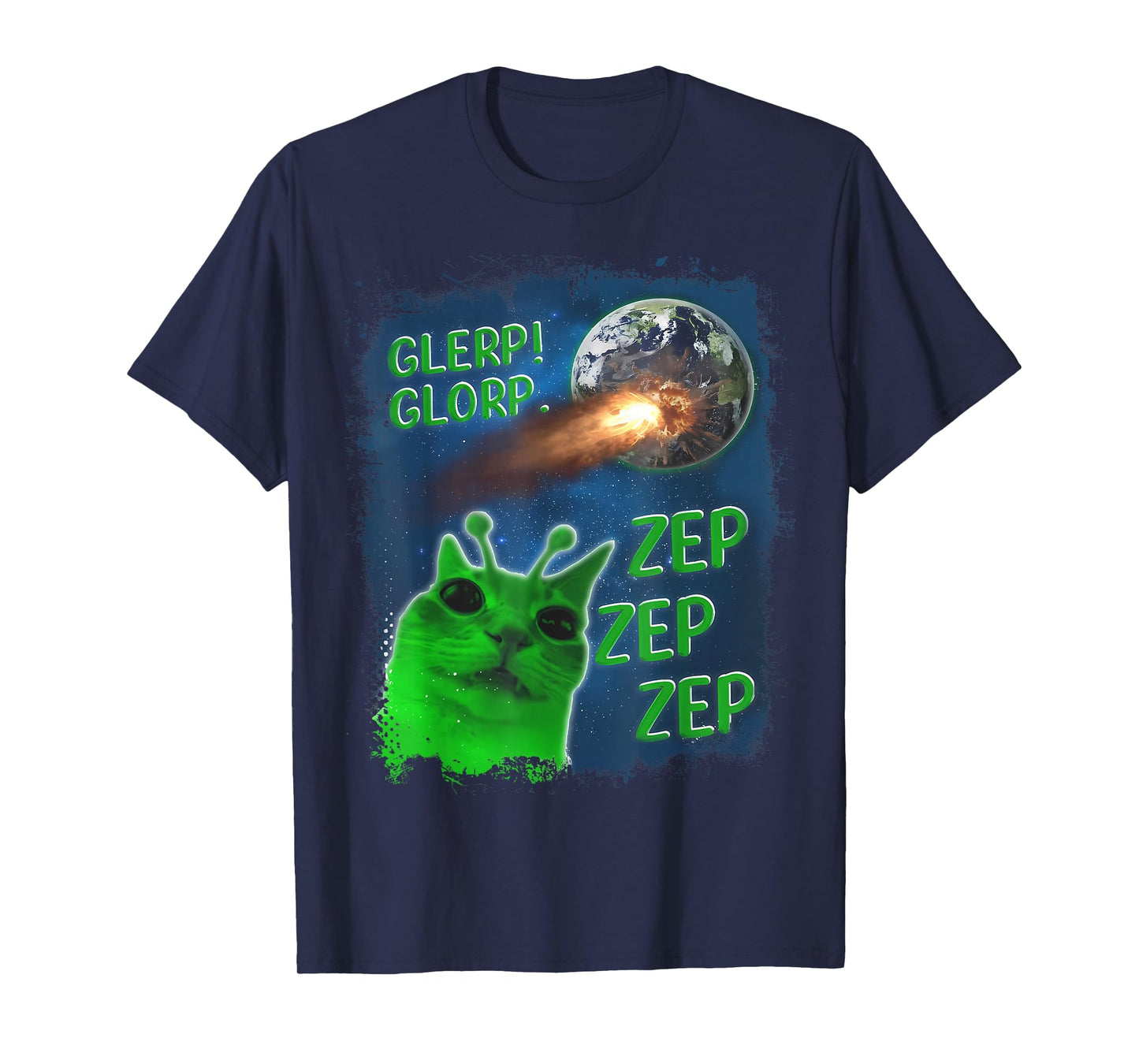 Glerp Glorp Funny Alien Cat T-Shirt