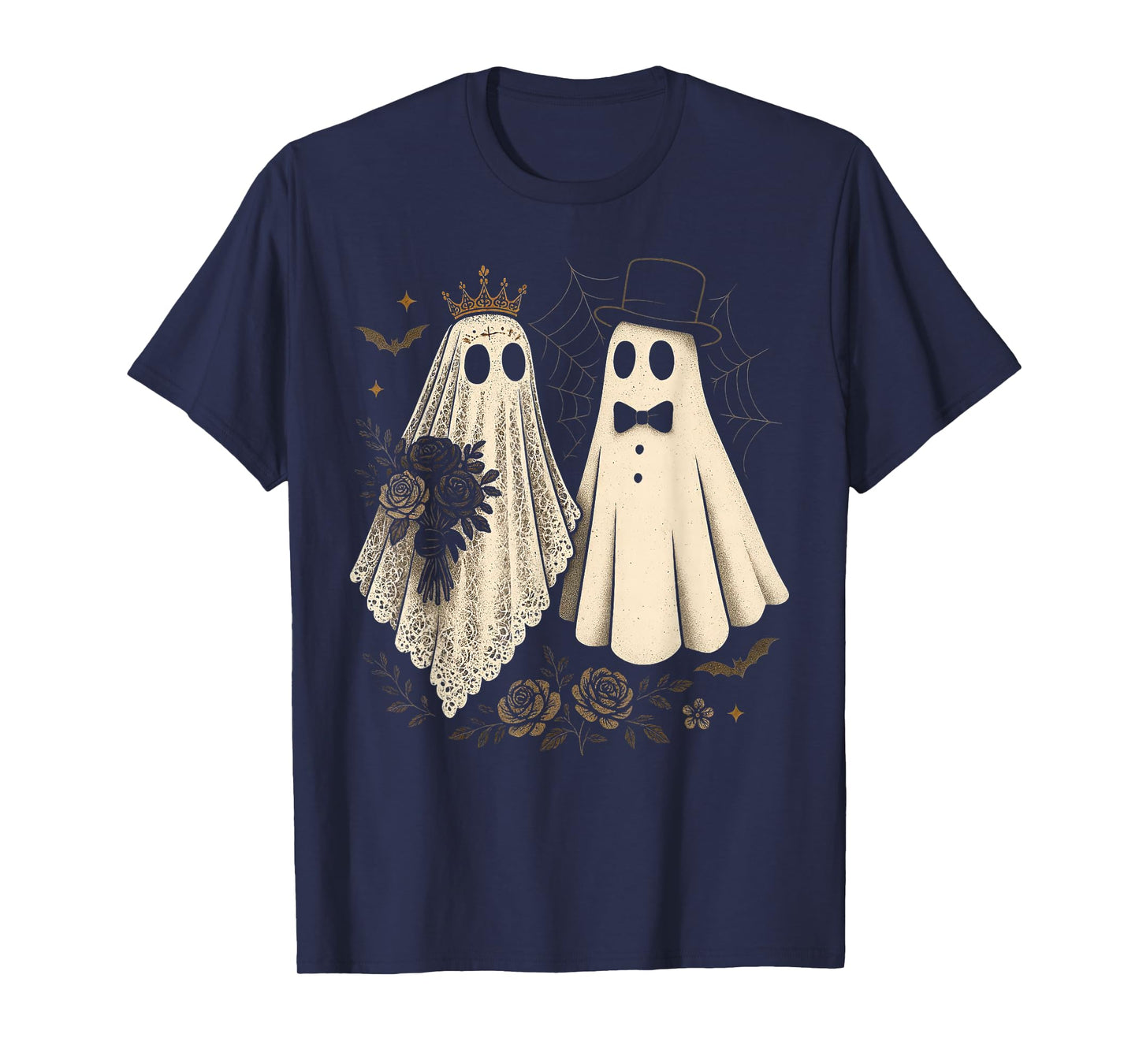 Spooky Ghost Bride and Groom Halloween Wedding Gothic Bride T-Shirt