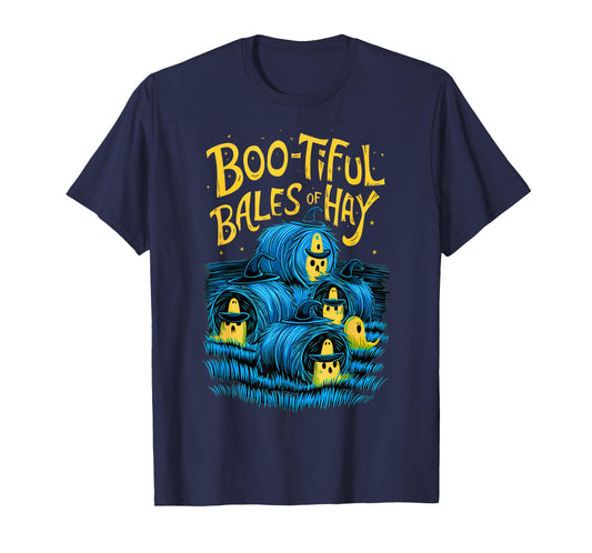 Funny Farmer Costume Halloween Spooky Zombie Bales of Hay T-Shirt