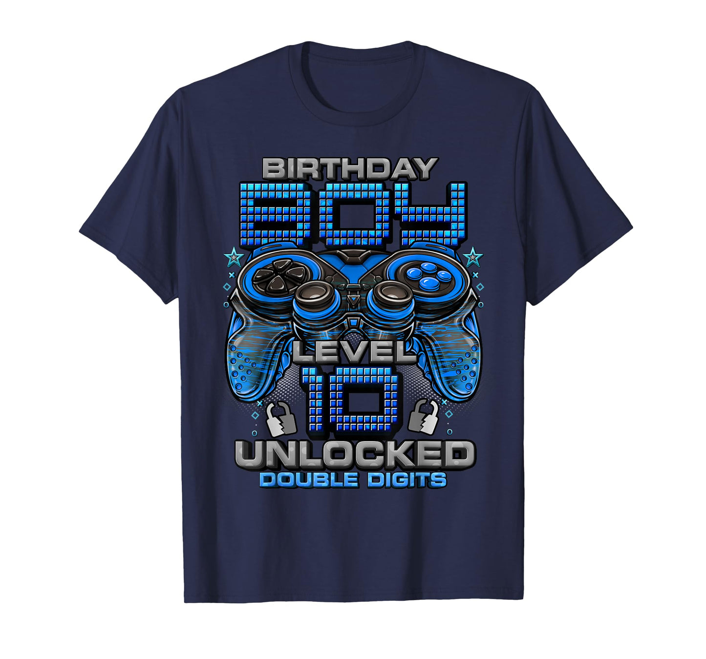 Level 10 Unlocked Awesome Since 2015 10th Birthday Gaming T-Shirt