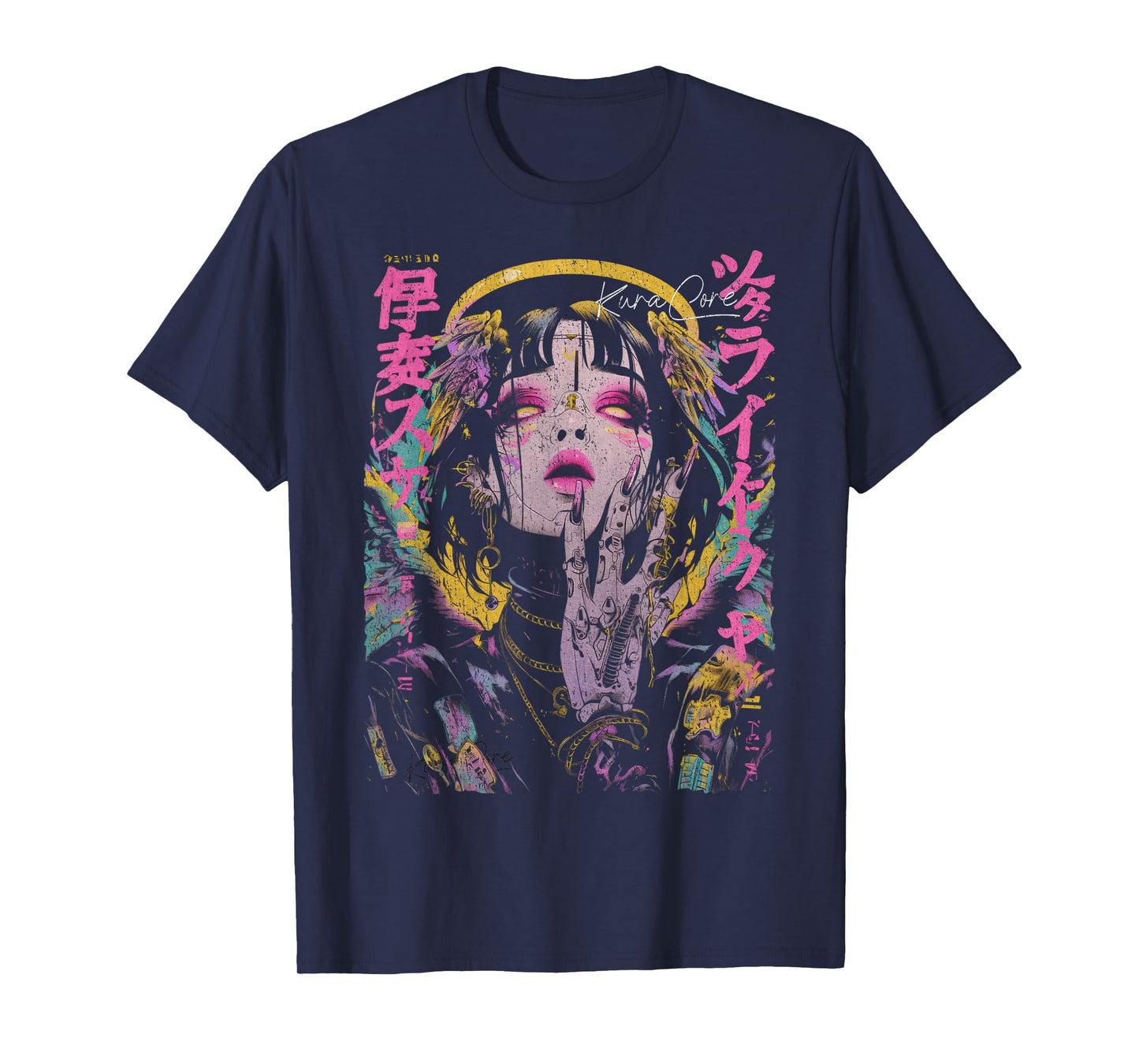 Japanese Streetwear Cyberpunk Angel Y2K Techwear Manga Anime T-Shirt