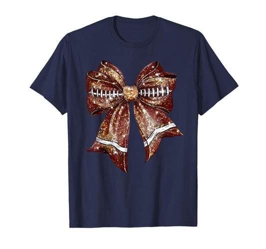 Coquette Bow Cheer American Football Game Day Thanksgiving T-Shirt