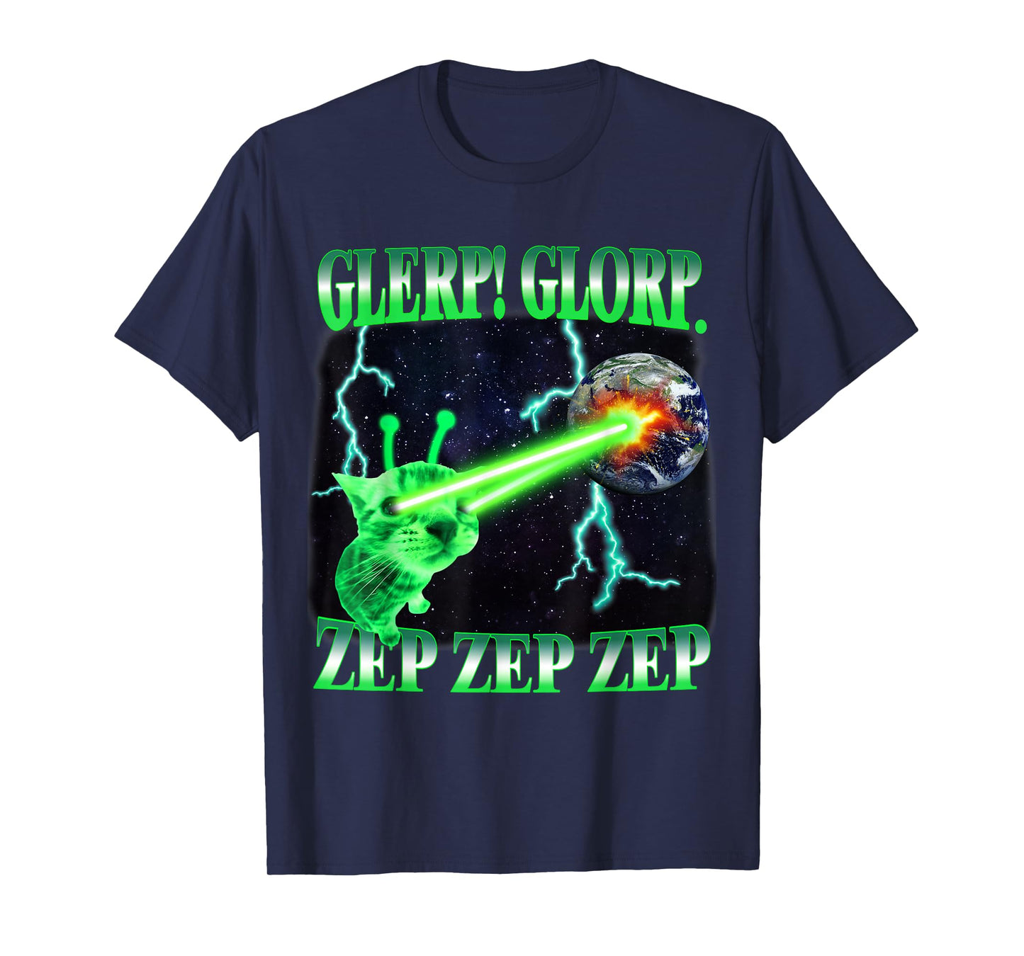 Glerp Glorp Funny Alien Cat Meme Gnarp Cat Silly Alien T-Shirt