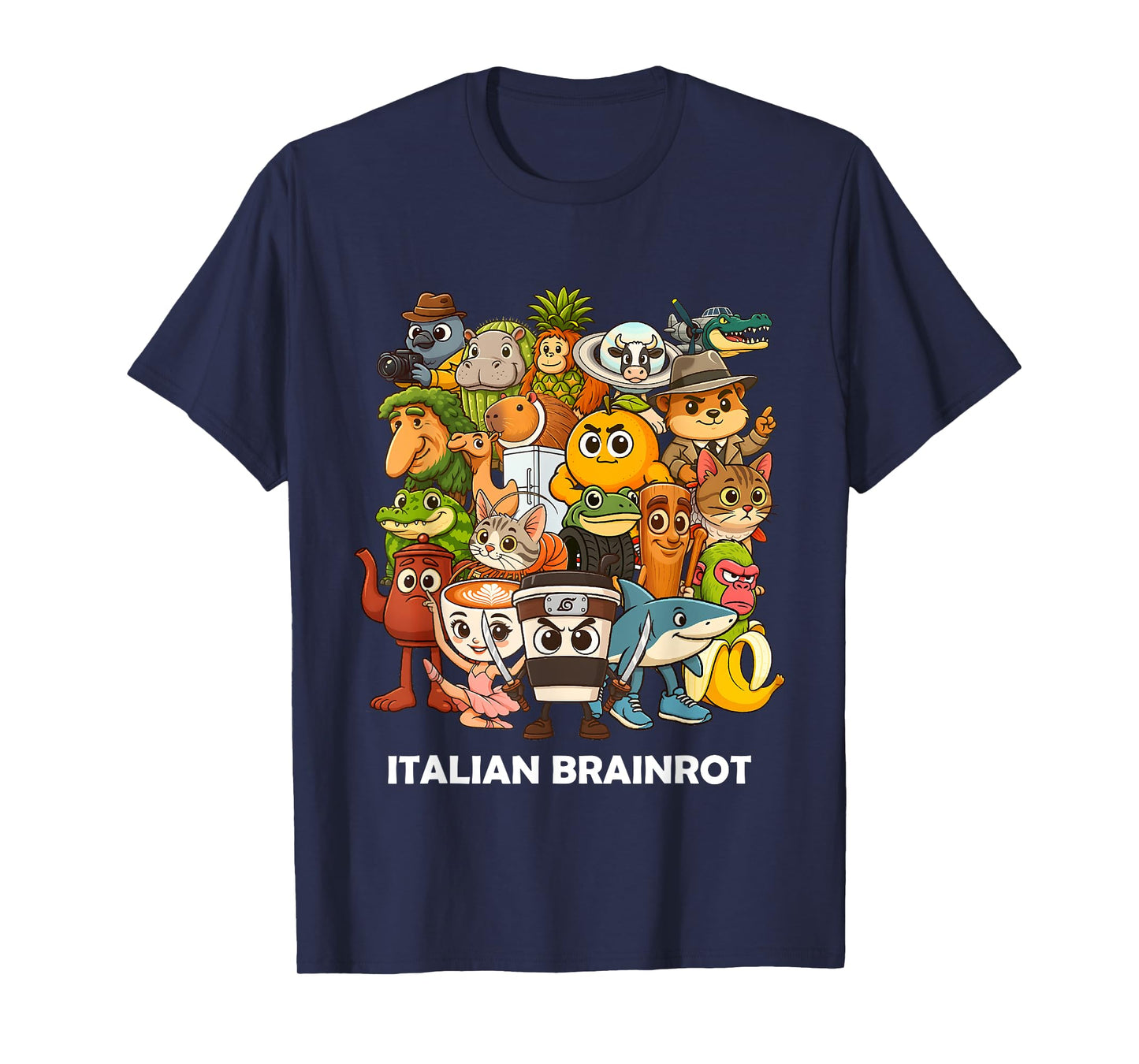 Italian Brainrot Meme All Character Kawaii Japan Anime Style T-Shirt
