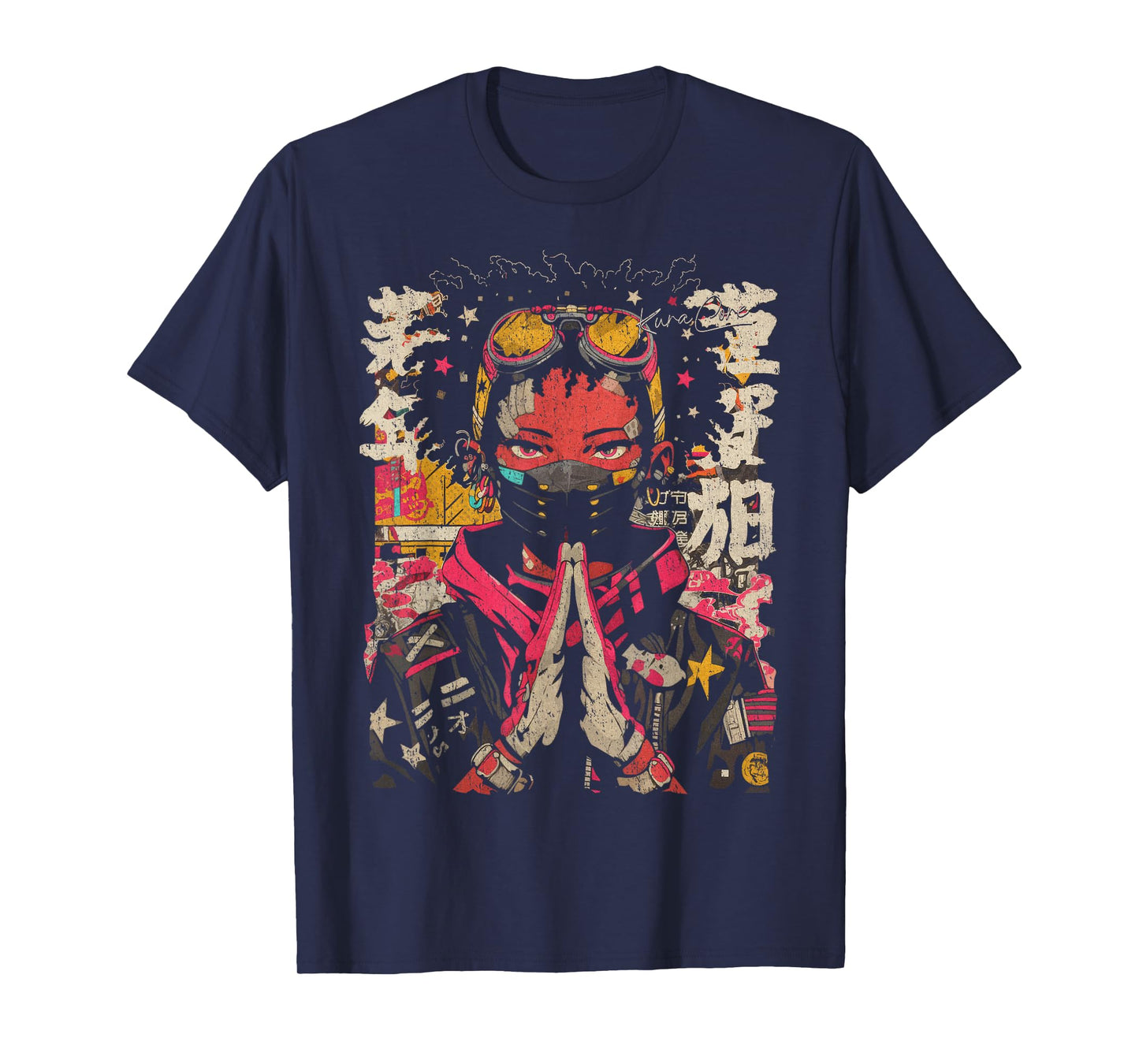 Japanese Streetwear Afro Cyberpunk Y2K Techwear Manga Anime T-Shirt