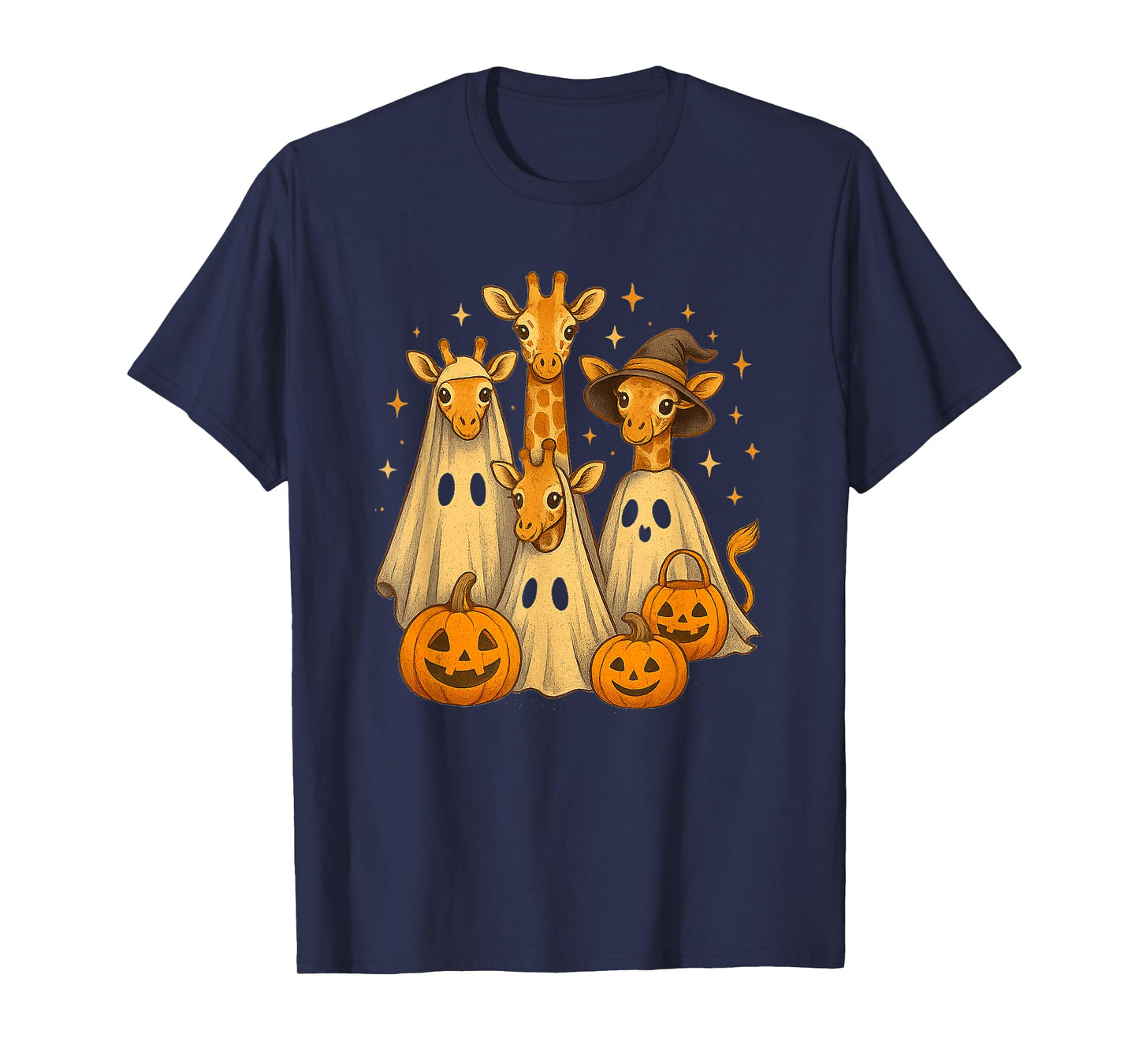 Spooky Ghost Giraffe Halloween Funny African Animal Lover T-Shirt