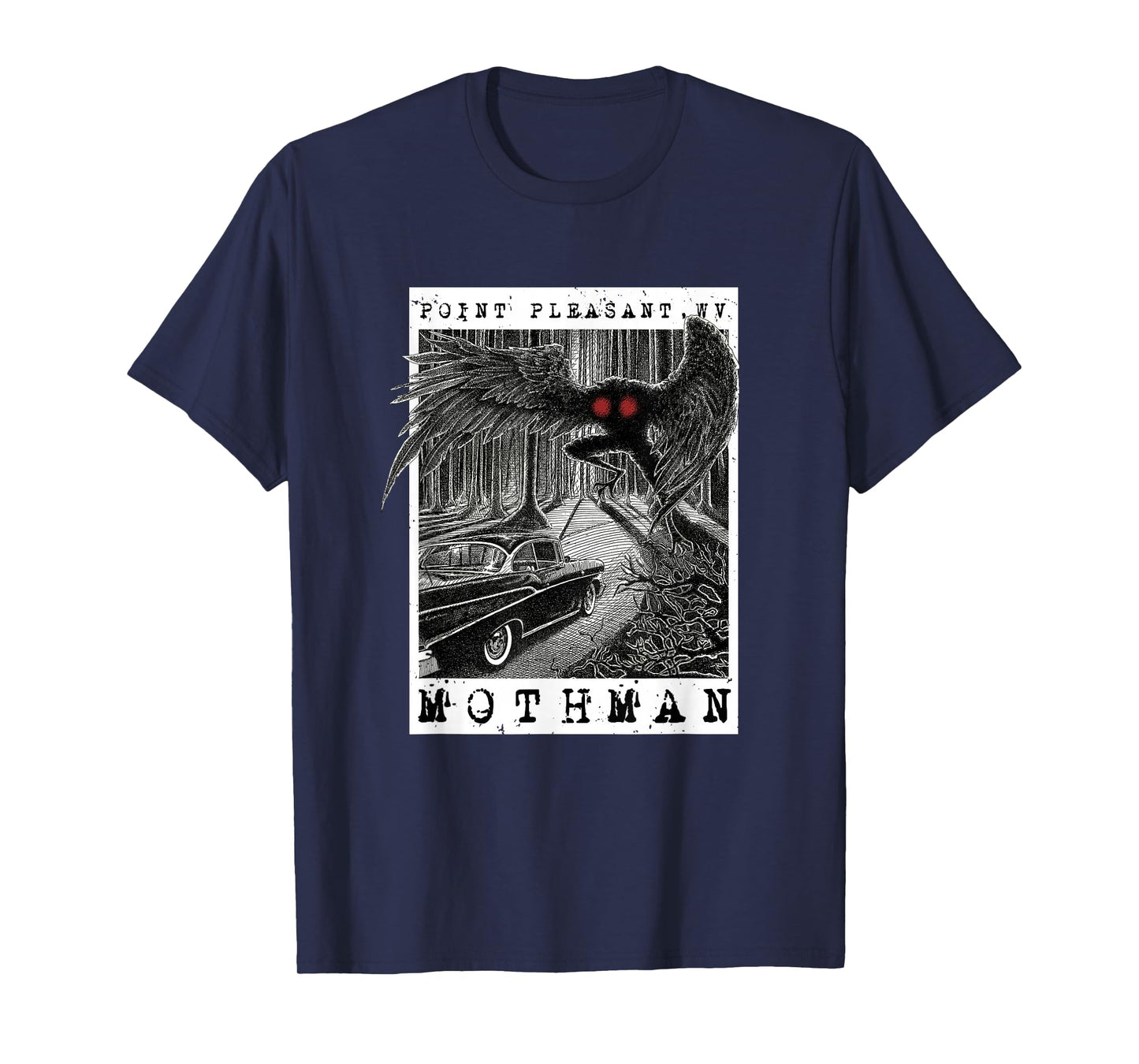 Mothman Encounter - 1966 Point Pleasant Original Cryptid Art T-Shirt