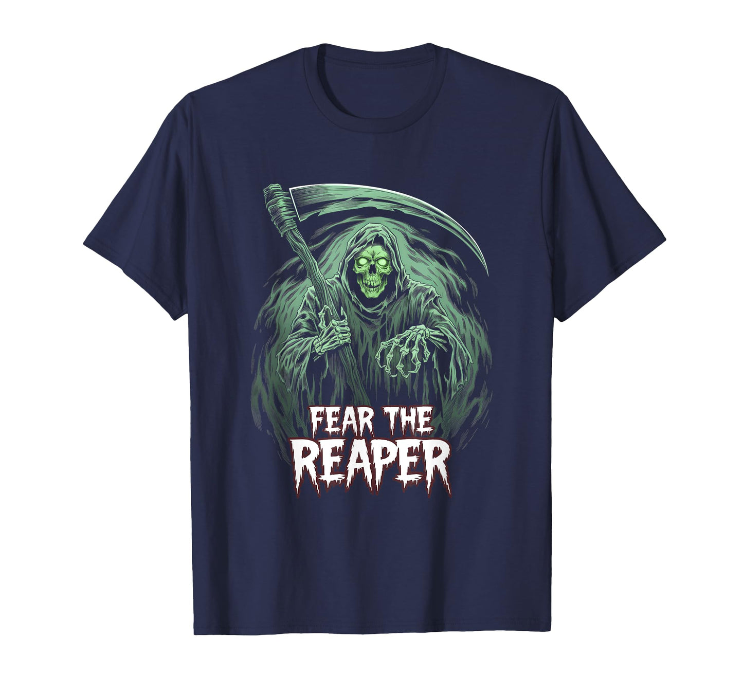 Grim Reaper Fear the Reaper Swirling Fog Art Horror Fans T-Shirt