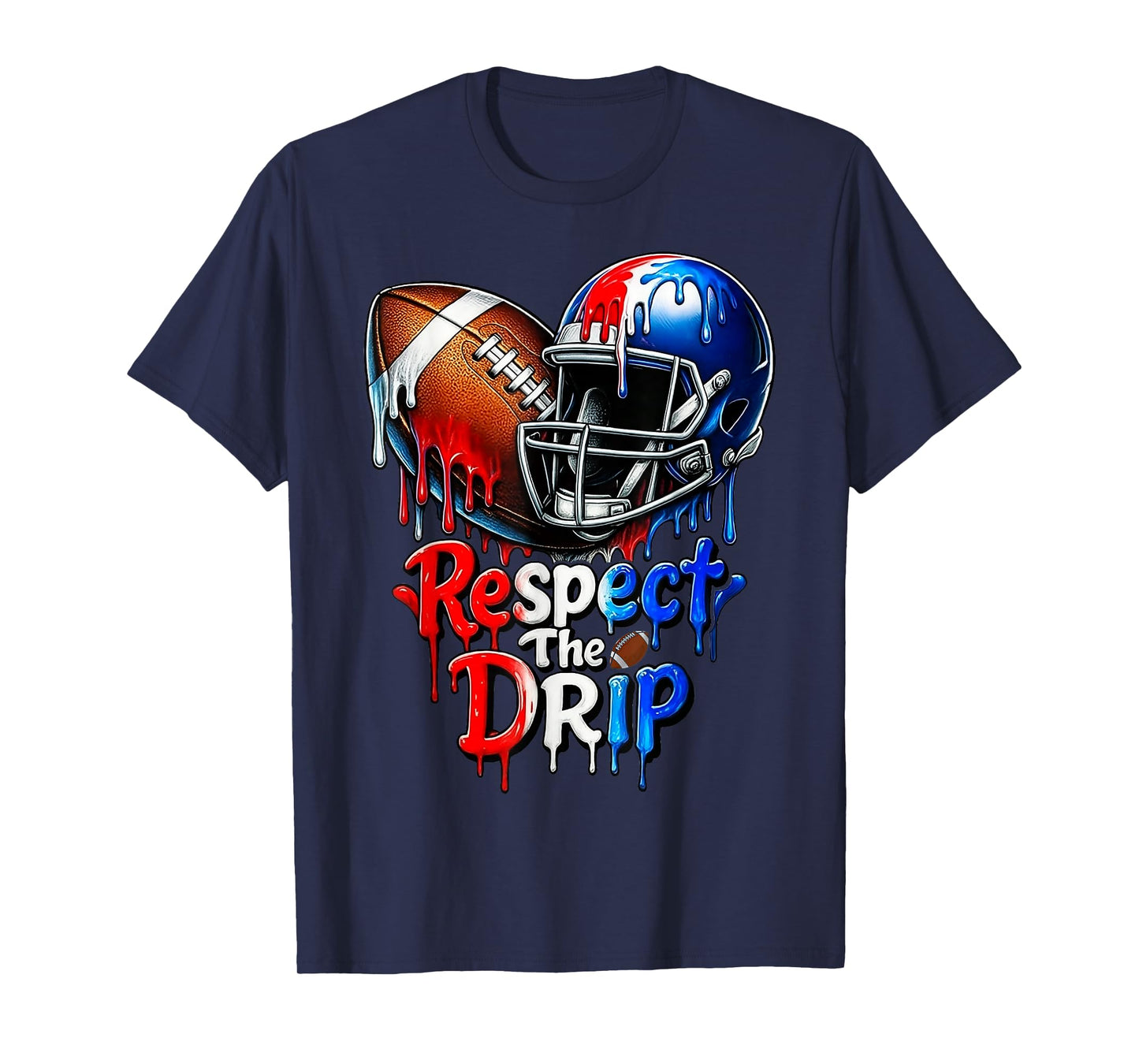 Respect The Drip Football Drip Boys Ice Cream Drip Sprinkle T-Shirt