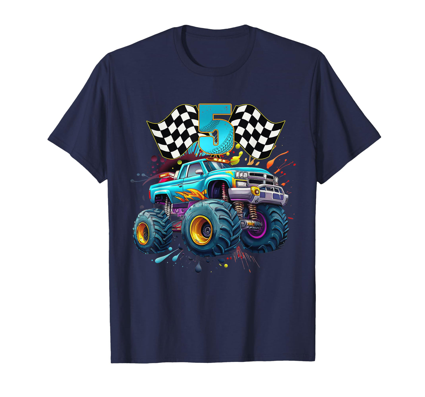 Birthday Monster Truck 5 year Old Boys 5th Awesome Party T-Shirt