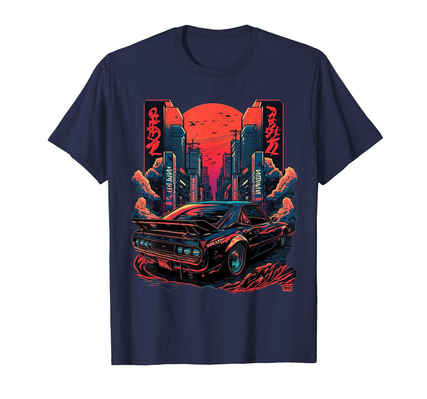 Retro Japanese Car Racing Drifting Art lover drifter racer T-Shirt