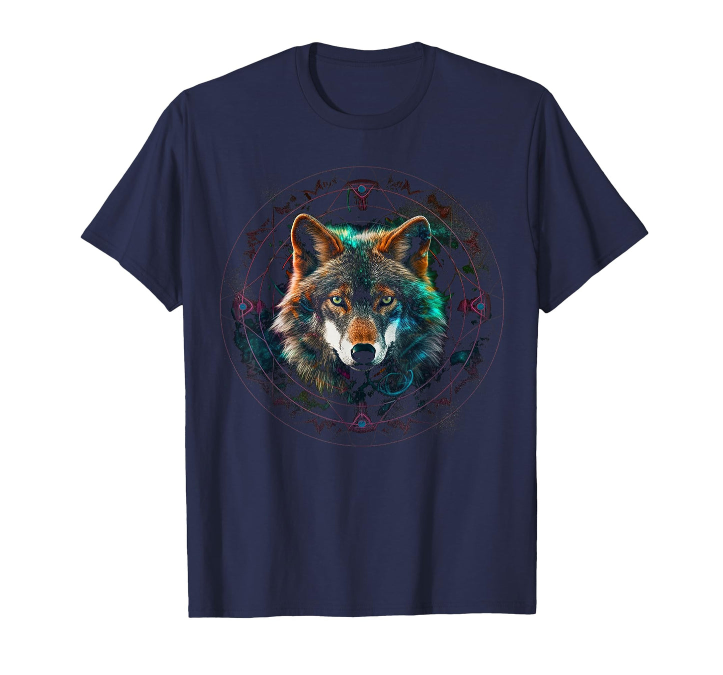 Wolf Lover Artwork | Mandala Animal Motif Wolf T-Shirt
