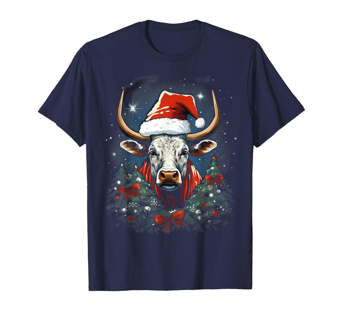Xmas Texas Longhorn Bull Christmas T-Shirt