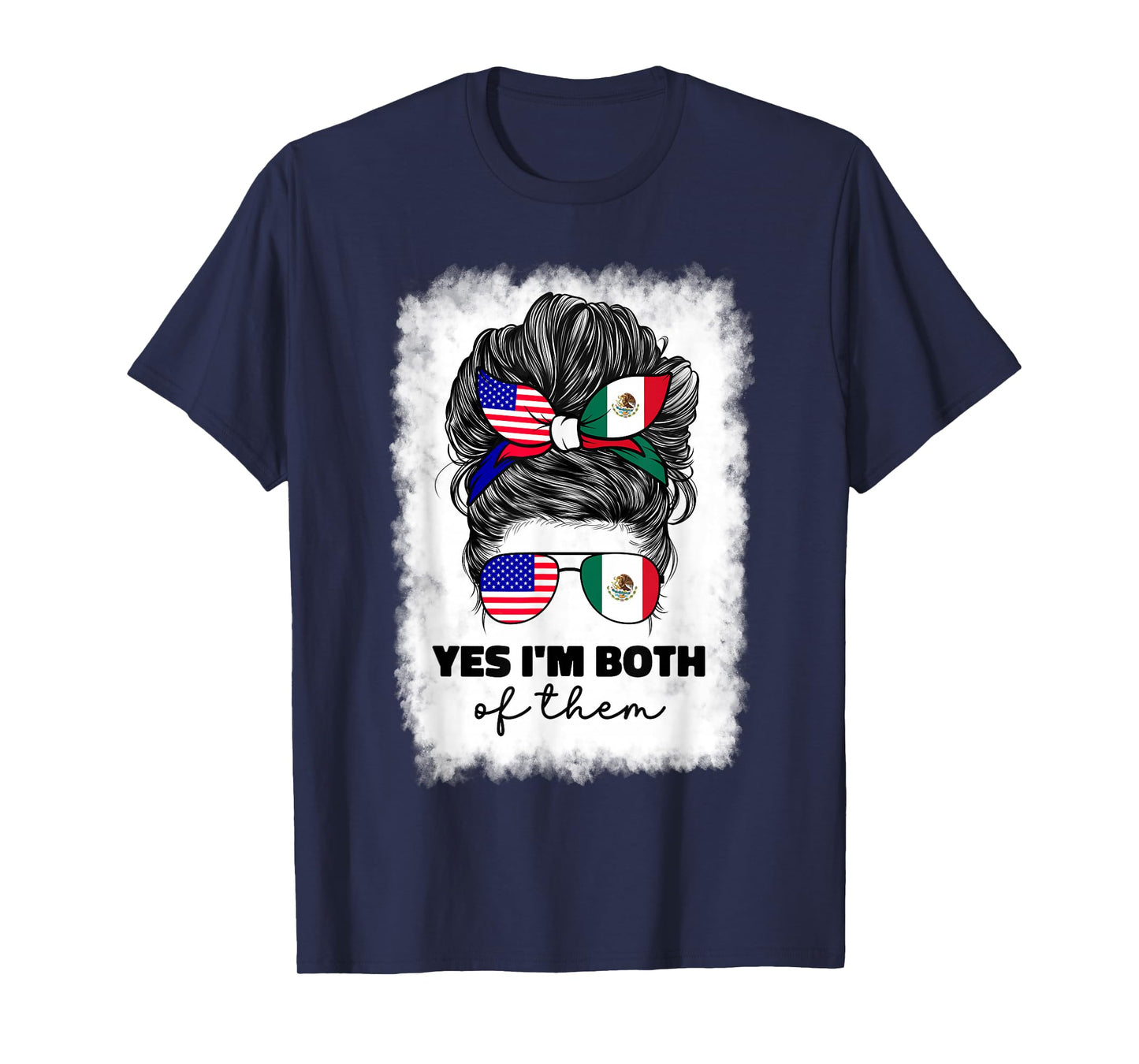 Half Mexican and American Mexico America USA Flag Girl Woman T-Shirt