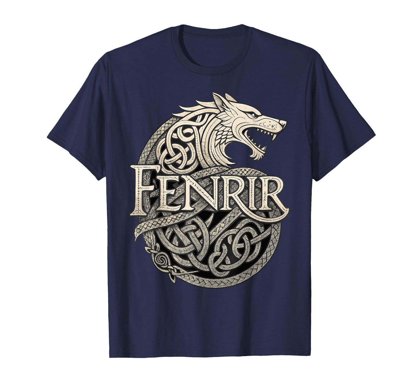Fenrir Viking Wolf – Norse Knotwork Mythology T-Shirt