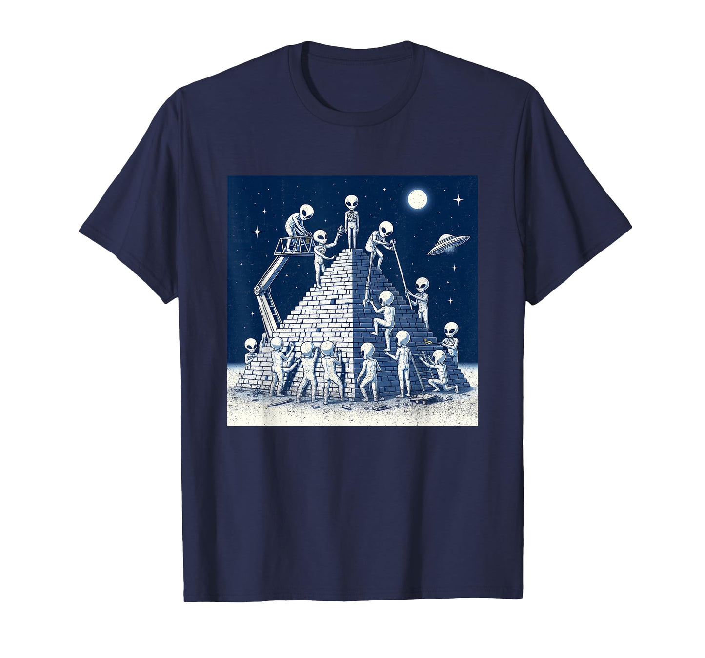 Aliens Building Pyramid T-Shirt