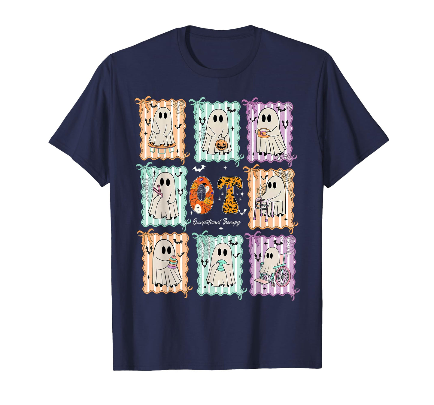 OT Occupational Therapy Therapist Halloween Spooky OTA Ghost T-Shirt