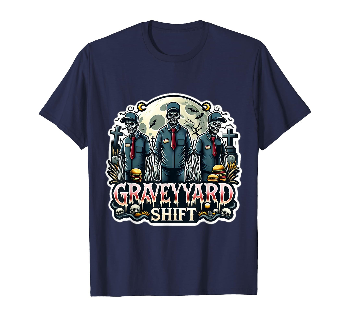 Grave yard Shift Zombie Costume Funny 2024 Halloween T-Shirt
