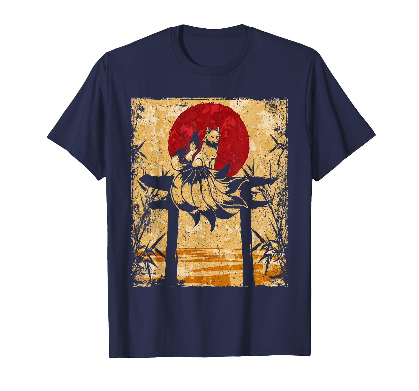 Nine-tailed fox Japanese retro art T-Shirt