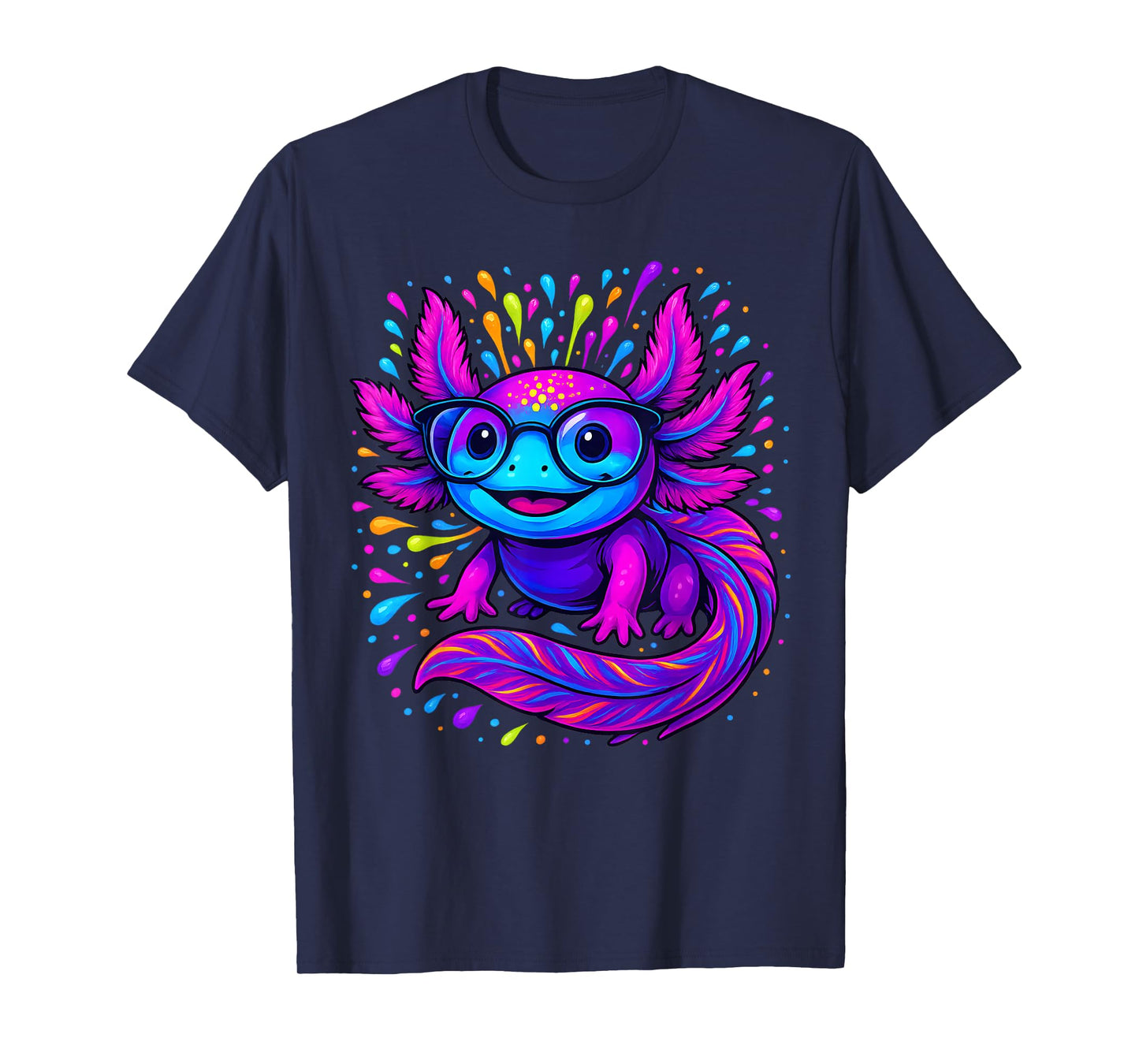 Axolotl Beautiful Colorful Art Axolotl Men Women Kids T-Shirt