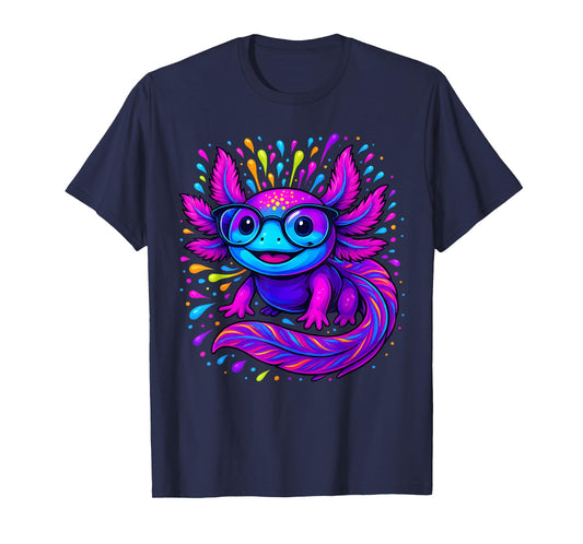 Axolotl Beautiful Colorful Art Axolotl Men Women Kids T-Shirt