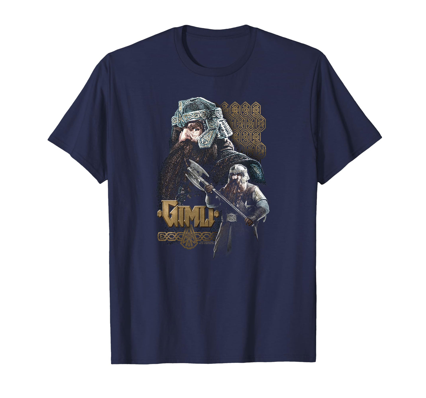Warner Bros. Lord of the Rings Gimli Unisex Adult T-Shirt, Black, Short Sleeve, Crew Neck, Small