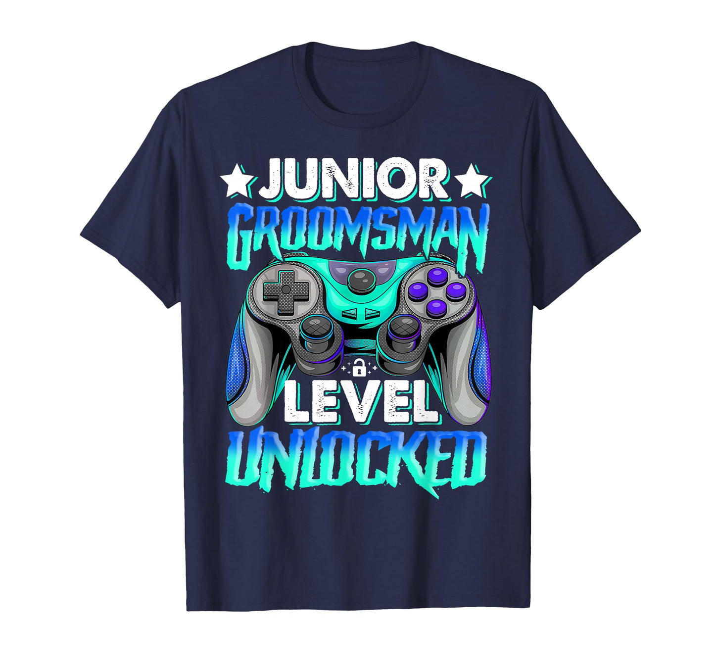 Gamer Junior Groomsman Level Unlocked Video Gaming Wedding T-Shirt